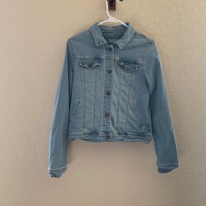 A blue Jean jacket. VERY affordable.